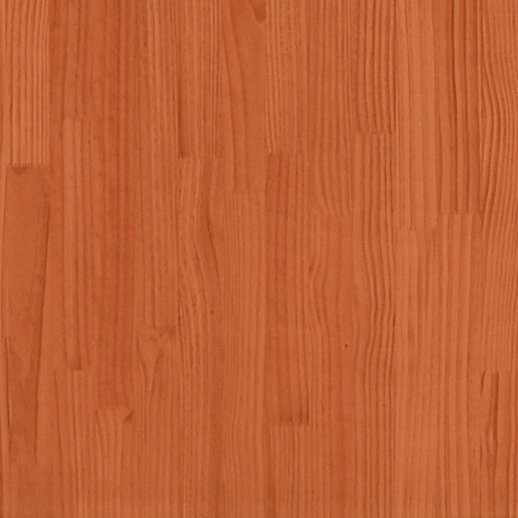 viaszbarna tömör fa könyvespolcos ágy matrac nélkül 180 x 200cm