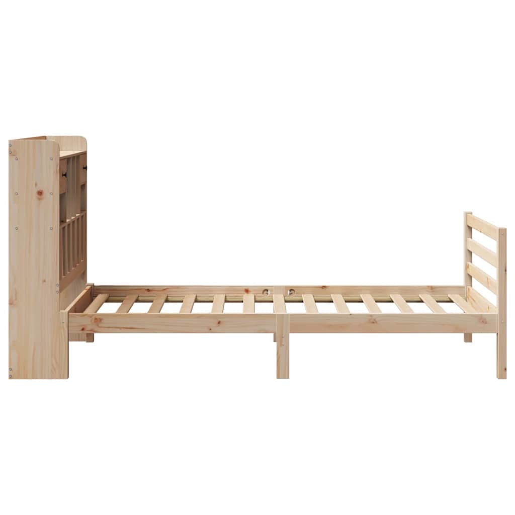 tömör fenyőfa könyvespolcos ágy matrac nélkül 90 x 190 cm