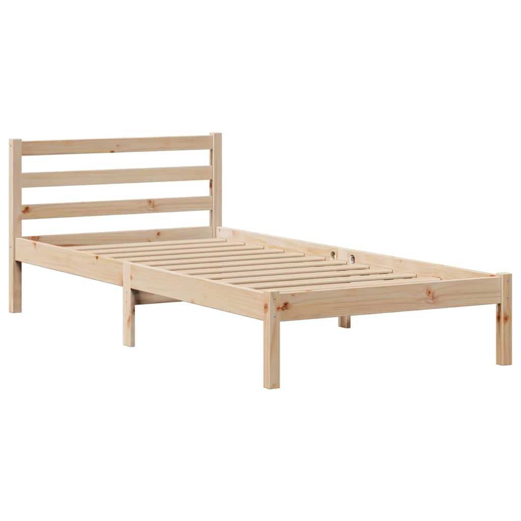 tömör fenyőfa könyvespolcos ágy matrac nélkül 90 x 190 cm
