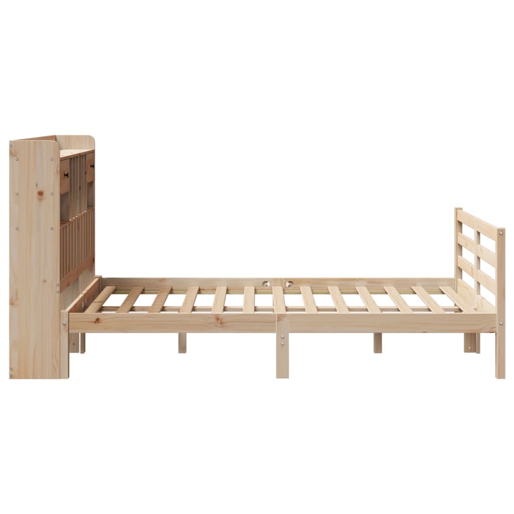 tömör fenyőfa könyvespolcos ágy matrac nélkül 135 x 190 cm