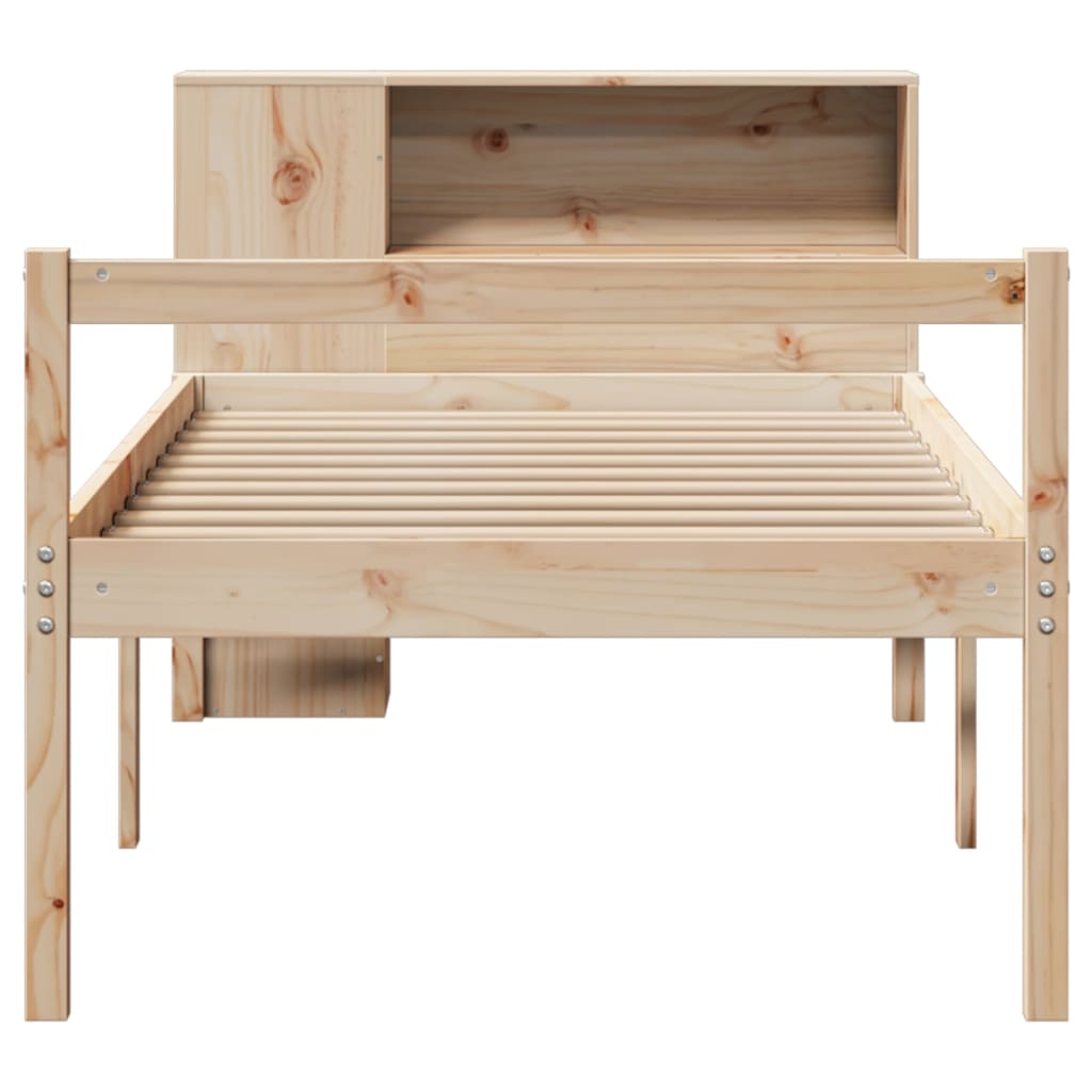 tömör fenyőfa könyvespolcos ágy matrac nélkül 75 x 190 cm
