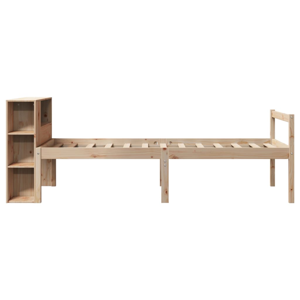 tömör fenyőfa könyvespolcos ágy matrac nélkül 75 x 190 cm
