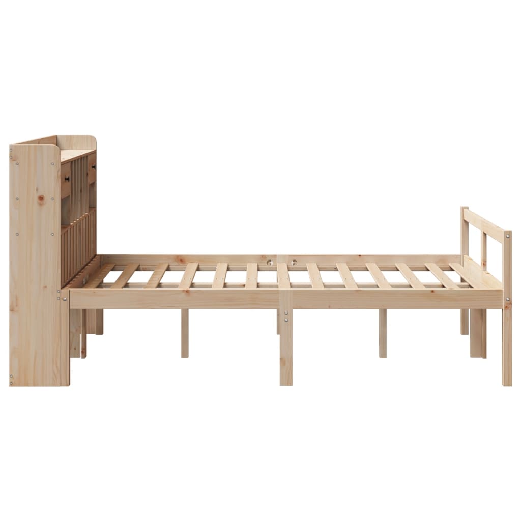 tömör fenyőfa könyvespolcos ágy matrac nélkül 135 x 190 cm