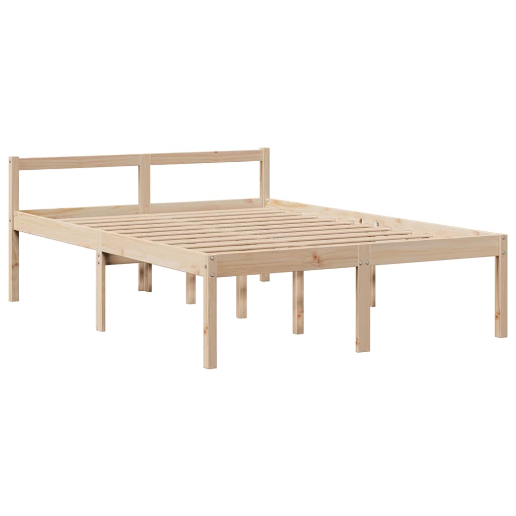 tömör fenyőfa könyvespolcos ágy matrac nélkül 140 x 190 cm
