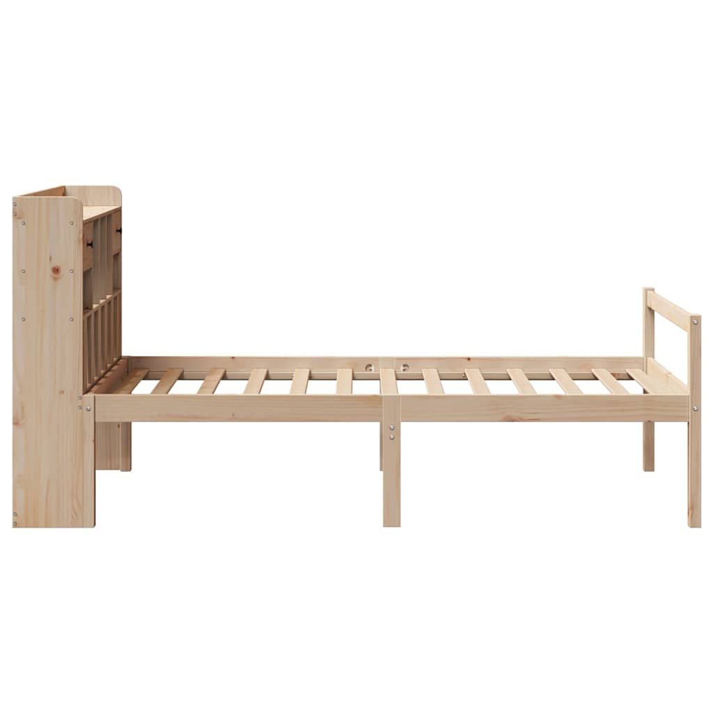 tömör fenyőfa könyvespolcos ágy matrac nélkül 90 x 200 cm