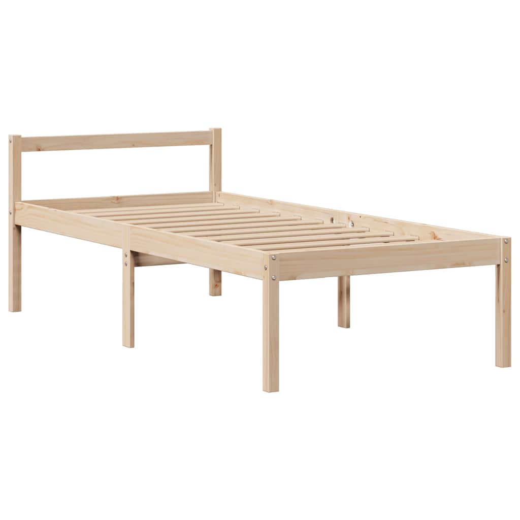 tömör fenyőfa könyvespolcos ágy matrac nélkül 90 x 200 cm