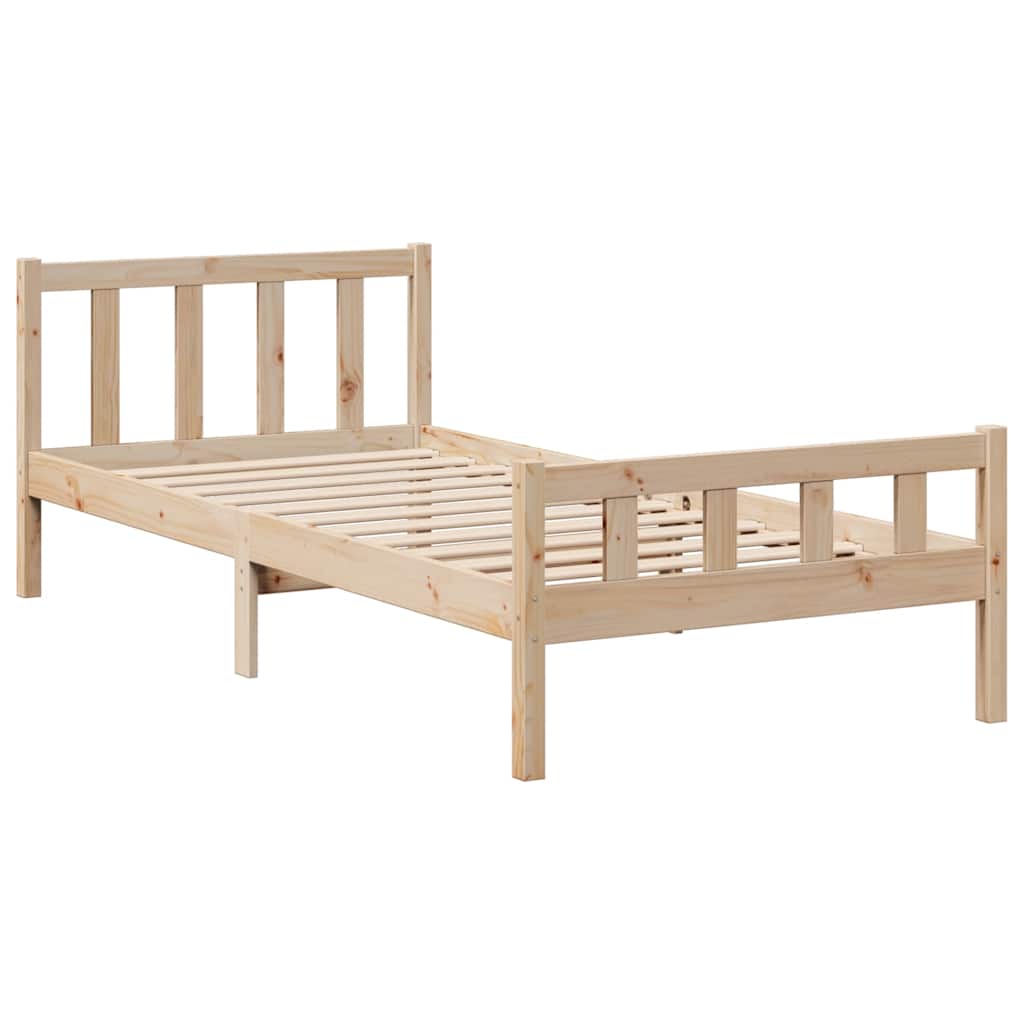 tömör fenyőfa könyvespolcos ágy matrac nélkül 90 x 190 cm