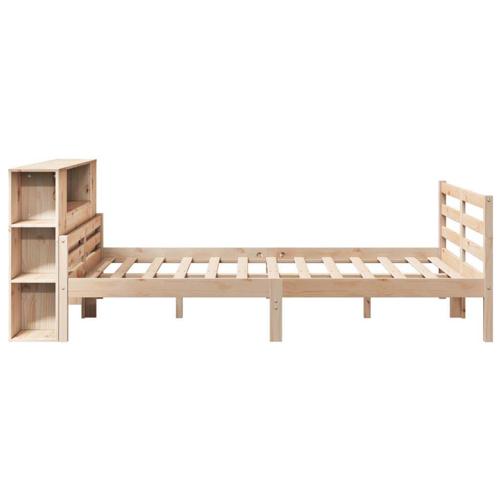 tömör fenyőfa könyvespolcos ágy matrac nélkül 135 x 190 cm