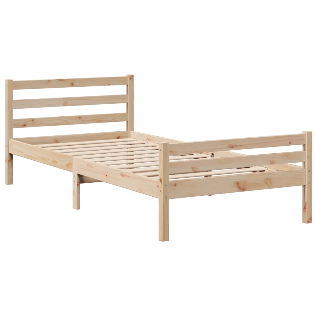 tömör fenyőfa könyvespolcos ágy matrac nélkül 100 x 200 cm