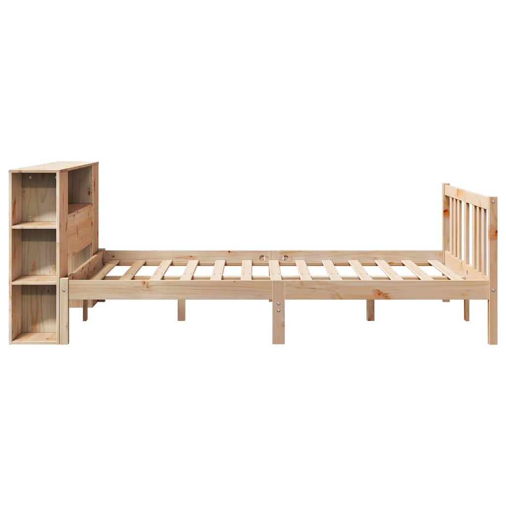 tömör fenyőfa könyvespolcos ágy matrac nélkül 135 x 190 cm