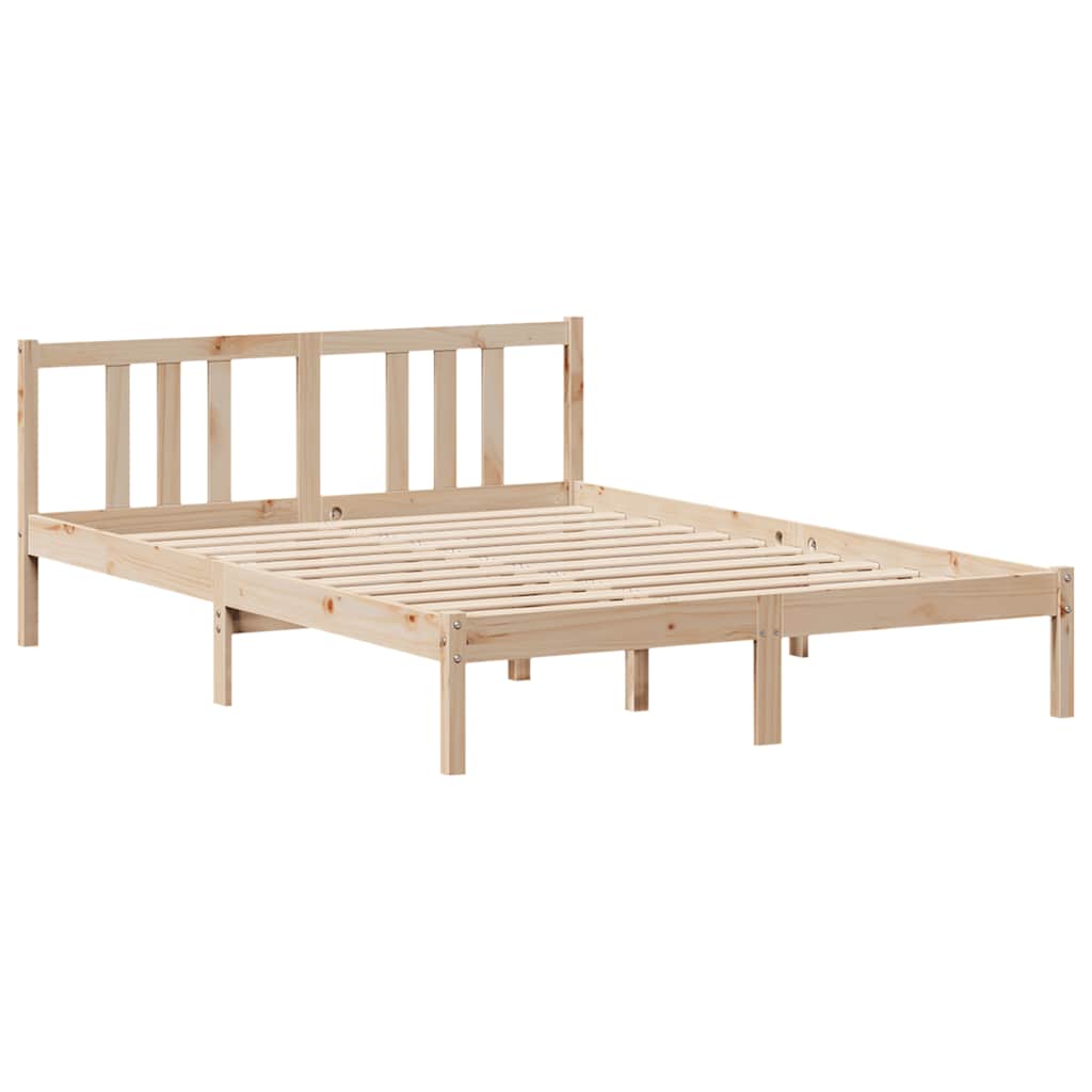 tömör fenyőfa könyvespolcos ágy matrac nélkül 135 x 190 cm