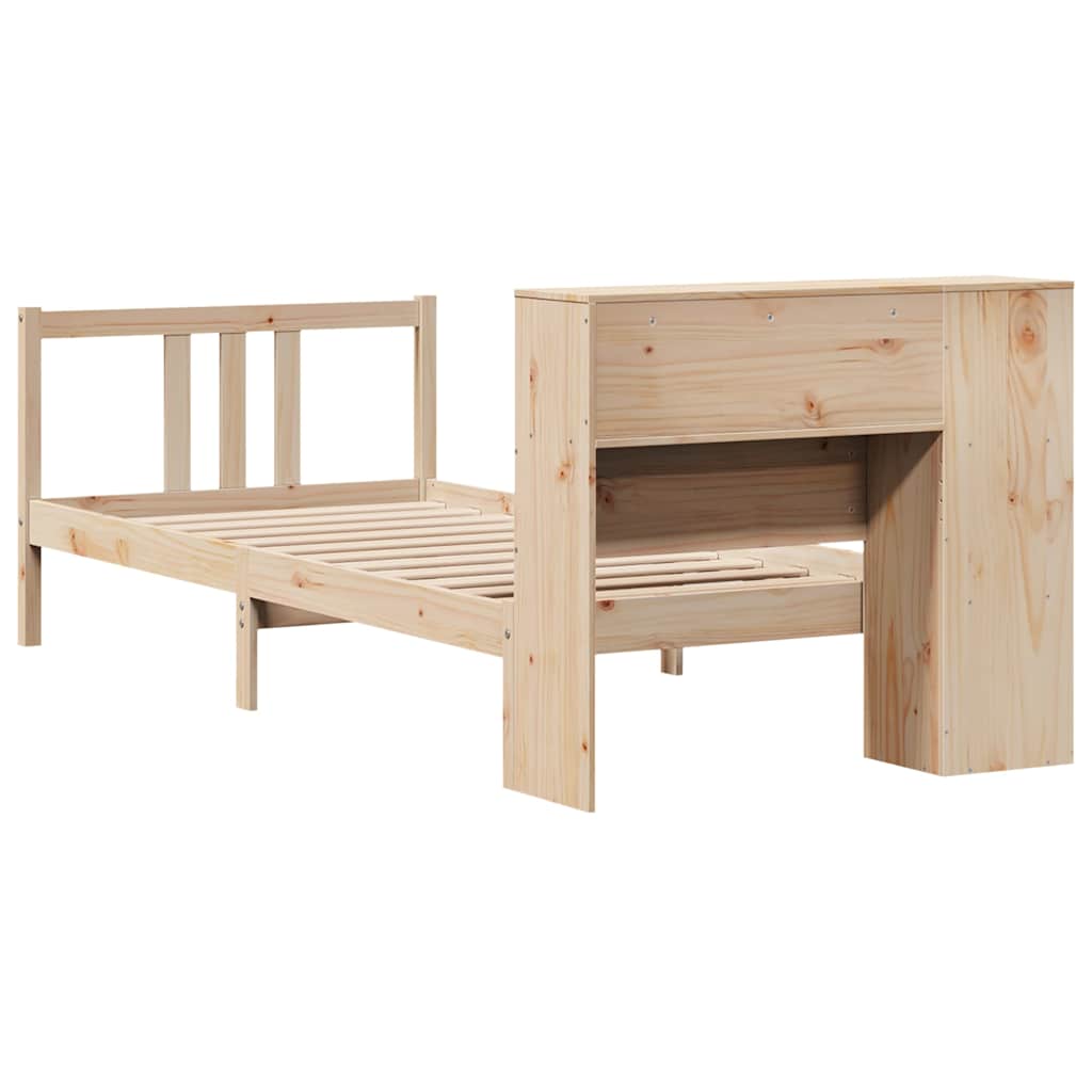 tömör fenyőfa könyvespolcos ágy matrac nélkül 75 x 190 cm