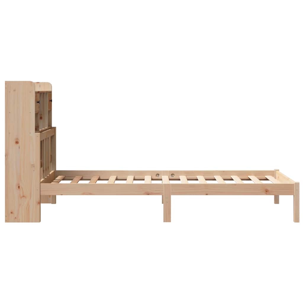 tömör fenyőfa könyvespolcos ágy matrac nélkül 90 x 190 cm