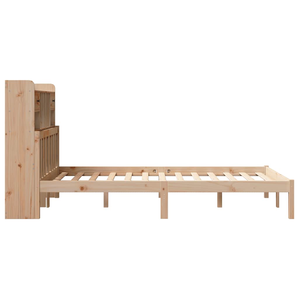 tömör fenyőfa könyvespolcos ágy matrac nélkül 135 x 190 cm