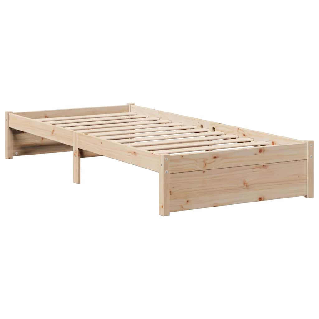 tömör fenyőfa könyvespolcos ágy matrac nélkül 75 x 190 cm