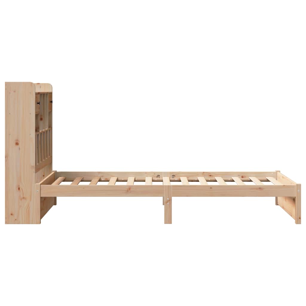 tömör fenyőfa könyvespolcos ágy matrac nélkül 75 x 190 cm