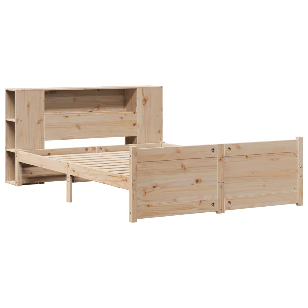tömör fenyőfa könyvespolcos ágy matrac nélkül 135 x 190 cm