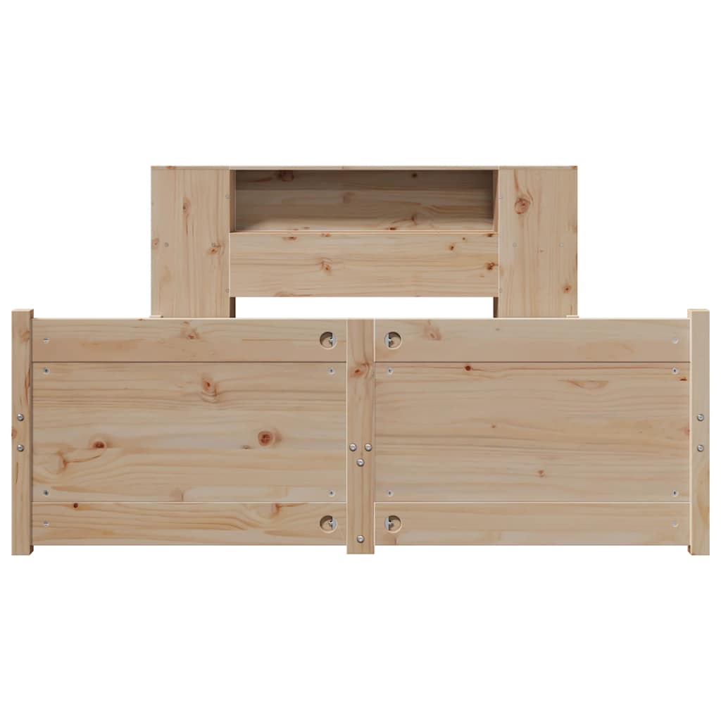 tömör fenyőfa könyvespolcos ágy matrac nélkül 135 x 190 cm