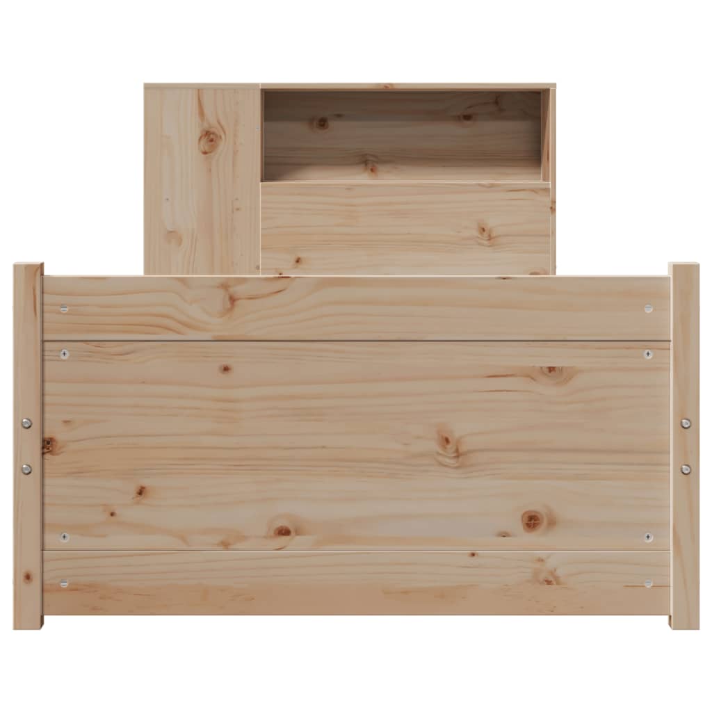 tömör fenyőfa könyvespolcos ágy matrac nélkül 75 x 190 cm