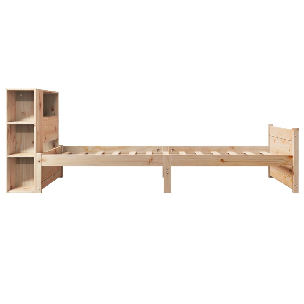 tömör fenyőfa könyvespolcos ágy matrac nélkül 75 x 190 cm