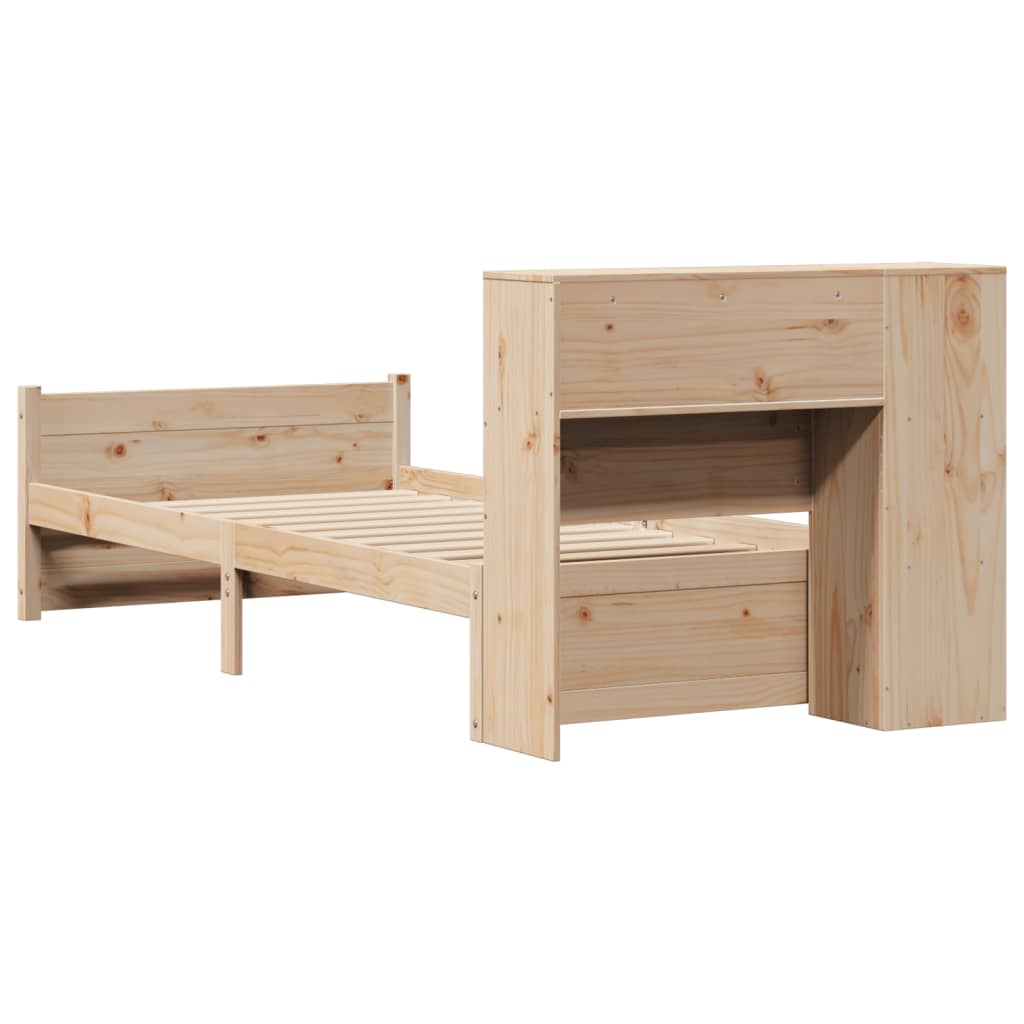 tömör fenyőfa könyvespolcos ágy matrac nélkül 75 x 190 cm