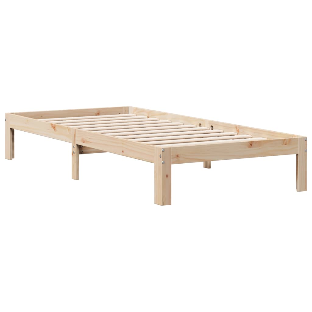 tömör fenyőfa könyvespolcos ágy matrac nélkül 90 x 190 cm
