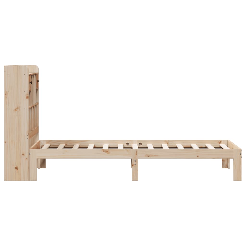 tömör fenyőfa könyvespolcos ágy matrac nélkül 90 x 200 cm