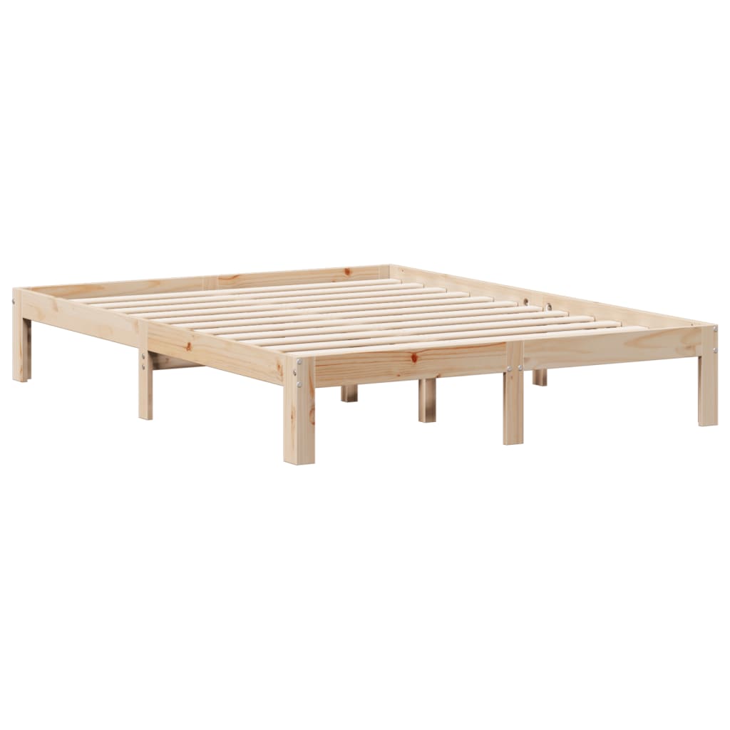 tömör fenyőfa könyvespolcos ágy matrac nélkül 140 x 200 cm