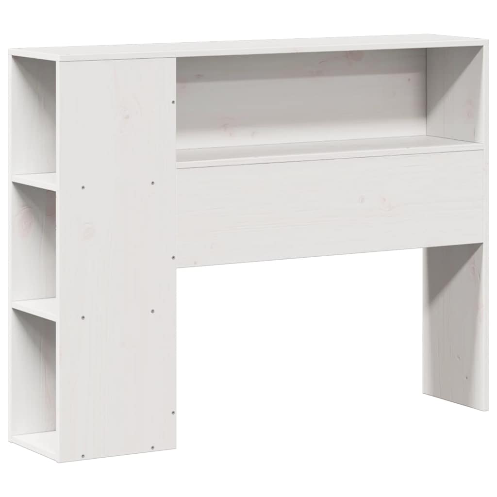 fehér tömör fenyőfa könyvespolcos ágy matrac nélkül 75 x 190 cm