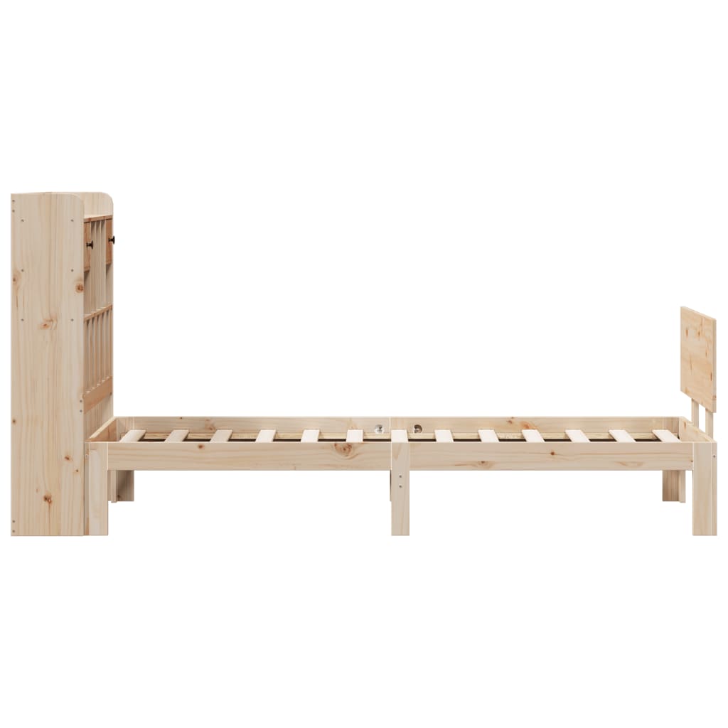 tömör fenyőfa könyvespolcos ágy matrac nélkül 90 x 190 cm