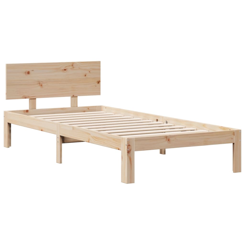 tömör fenyőfa könyvespolcos ágy matrac nélkül 90 x 190 cm