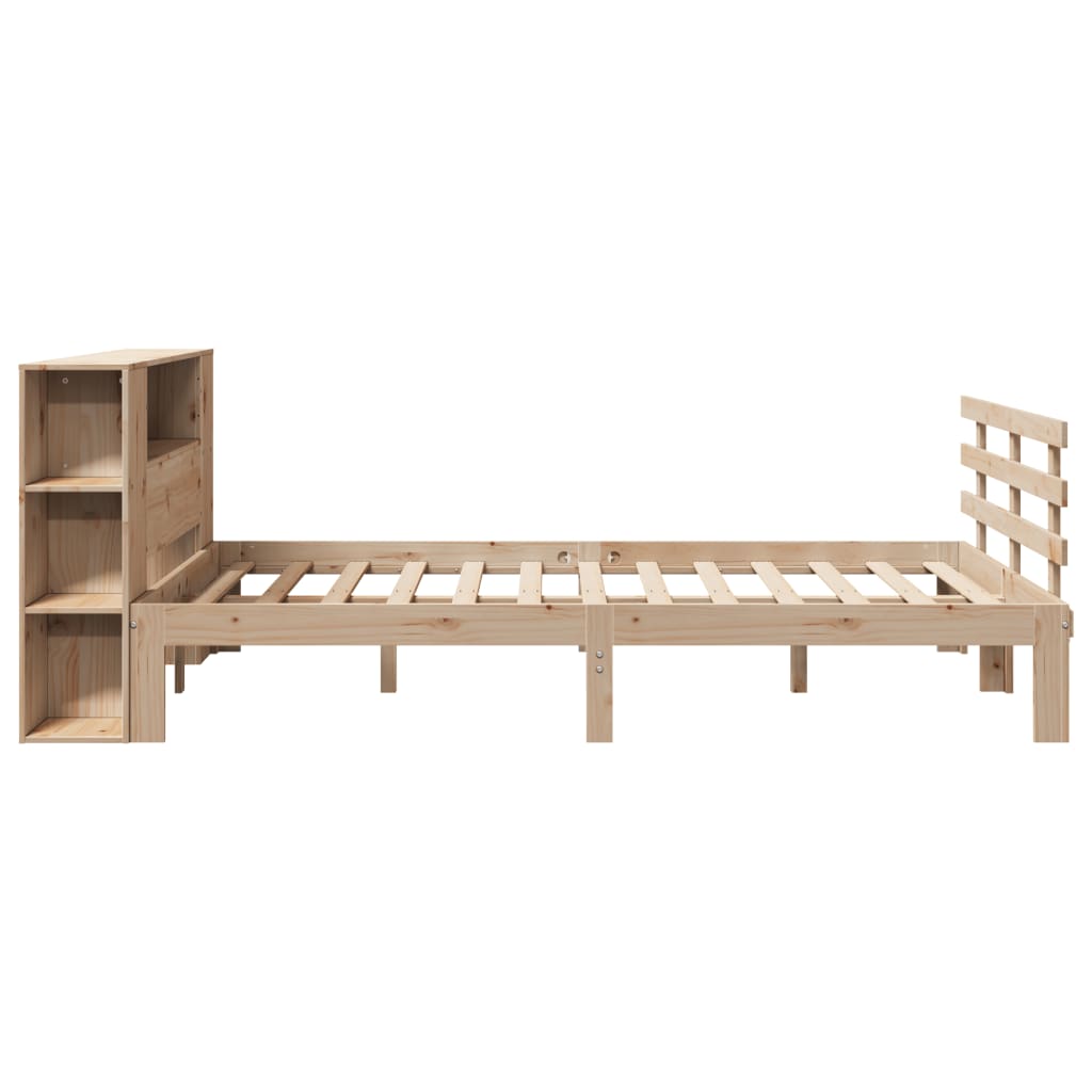 tömör fenyőfa könyvespolcos ágy matrac nélkül 135 x 190 cm