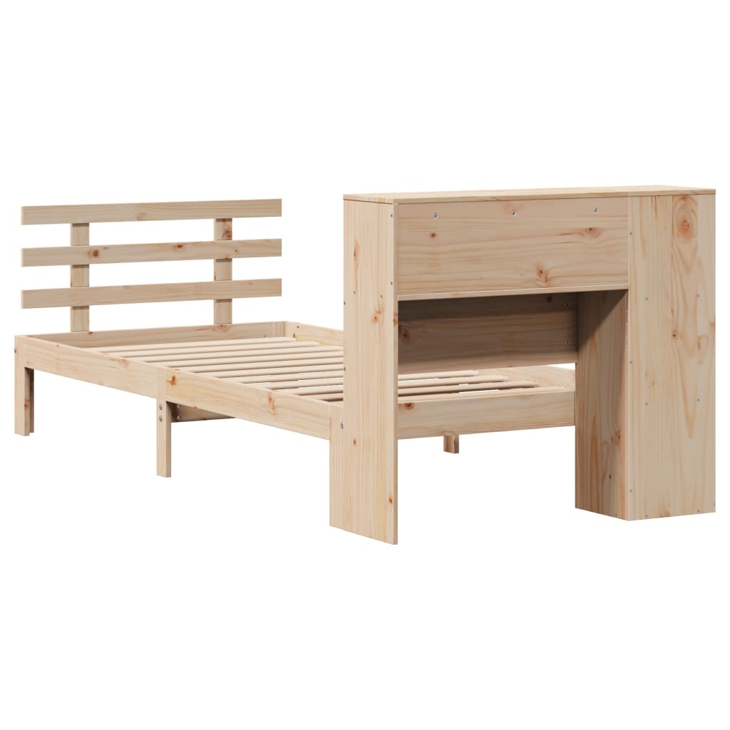 tömör fenyőfa könyvespolcos ágy matrac nélkül 75 x 190 cm