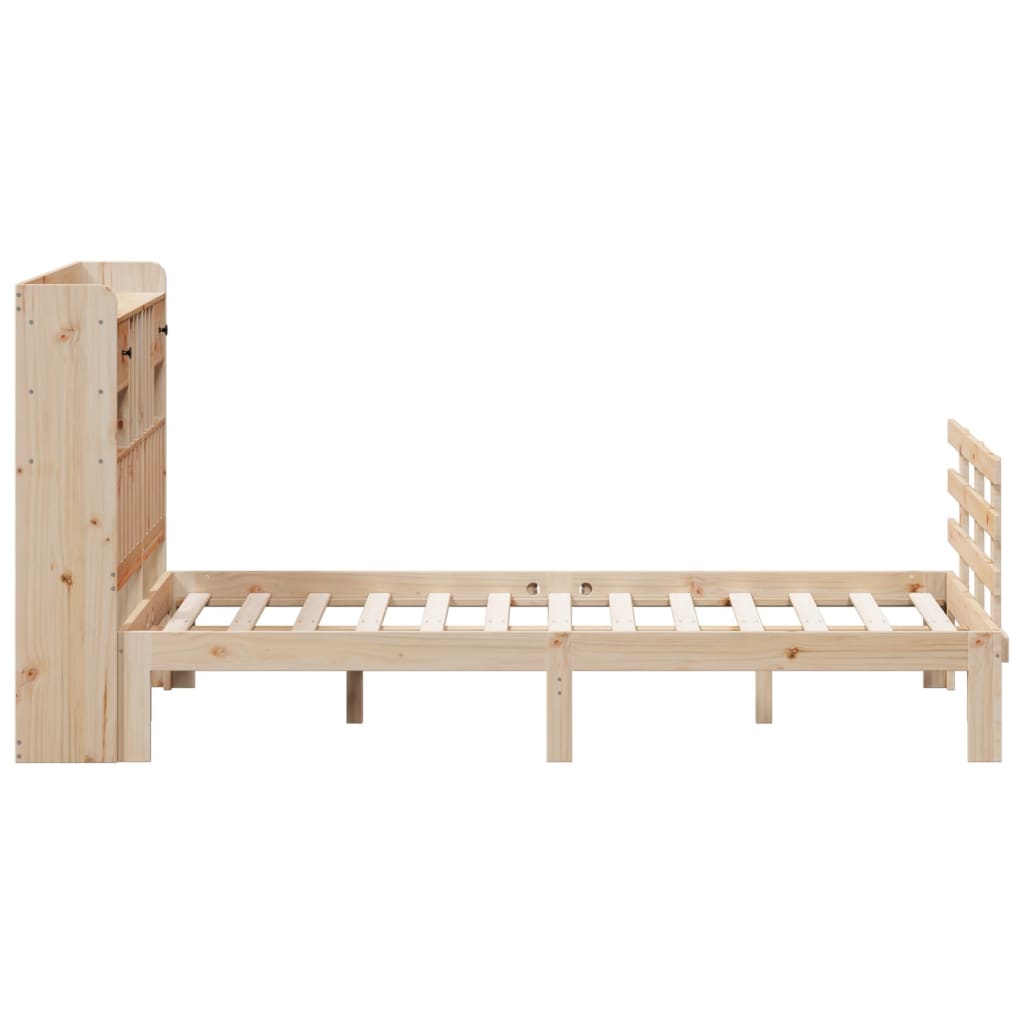 tömör fenyőfa könyvespolcos ágy matrac nélkül 135 x 190 cm