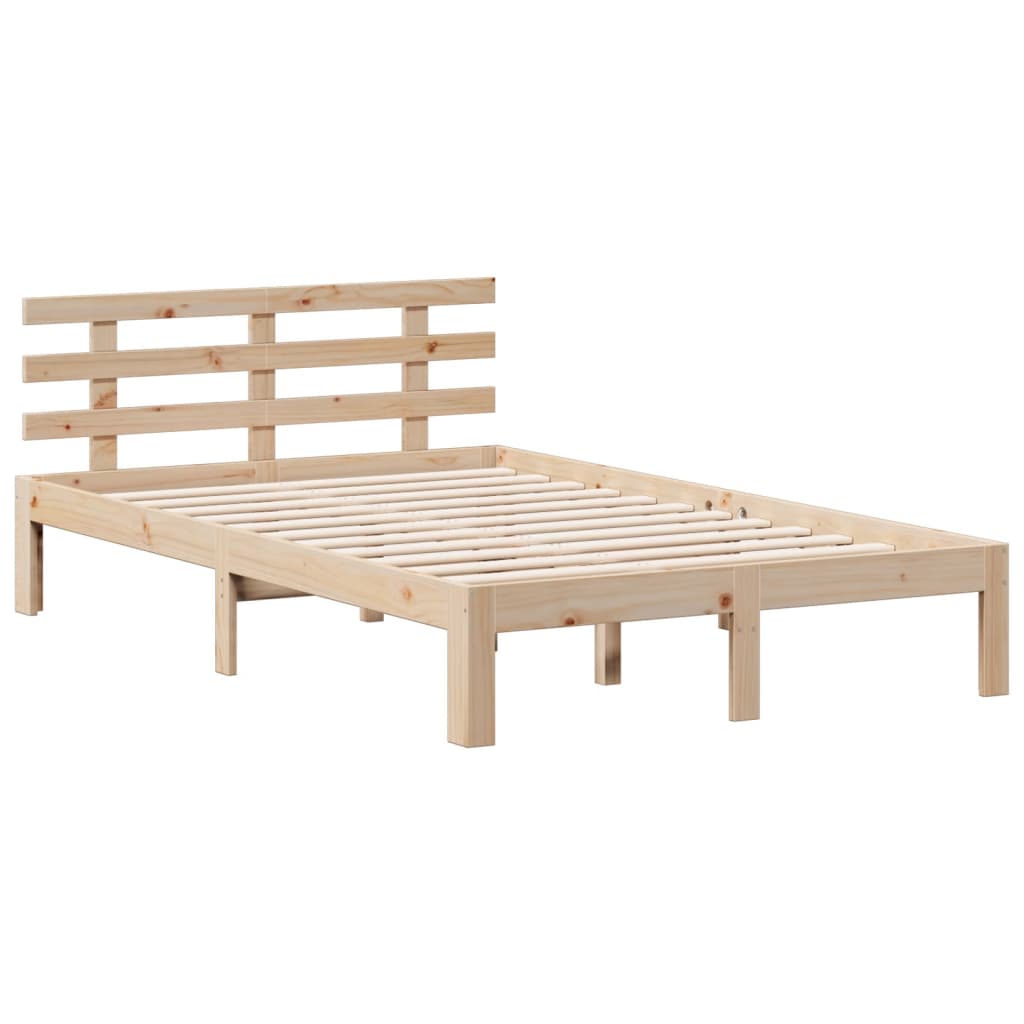 tömör fenyőfa könyvespolcos ágy matrac nélkül 135 x 190 cm