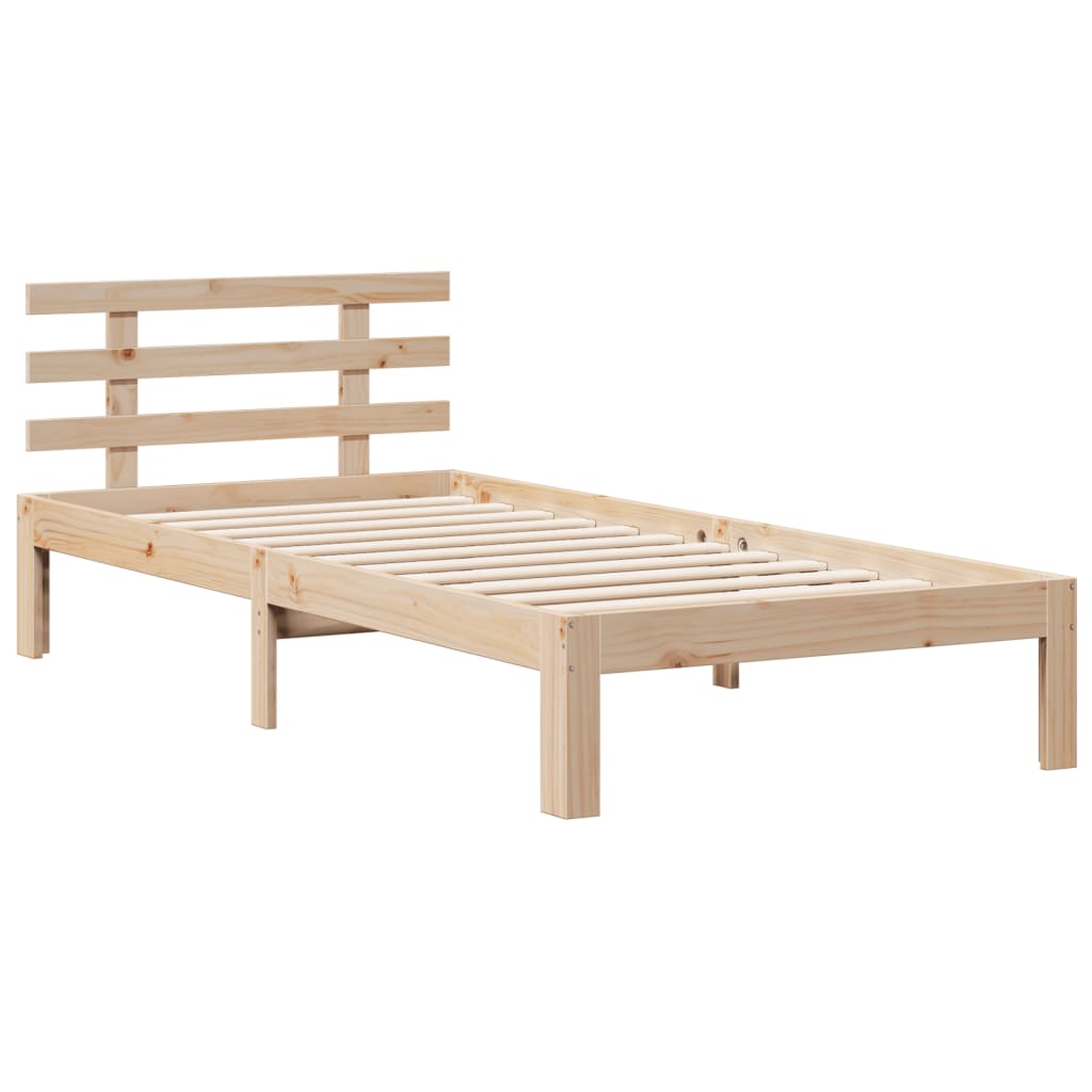 tömör fenyőfa könyvespolcos ágy matrac nélkül 90 x 200 cm