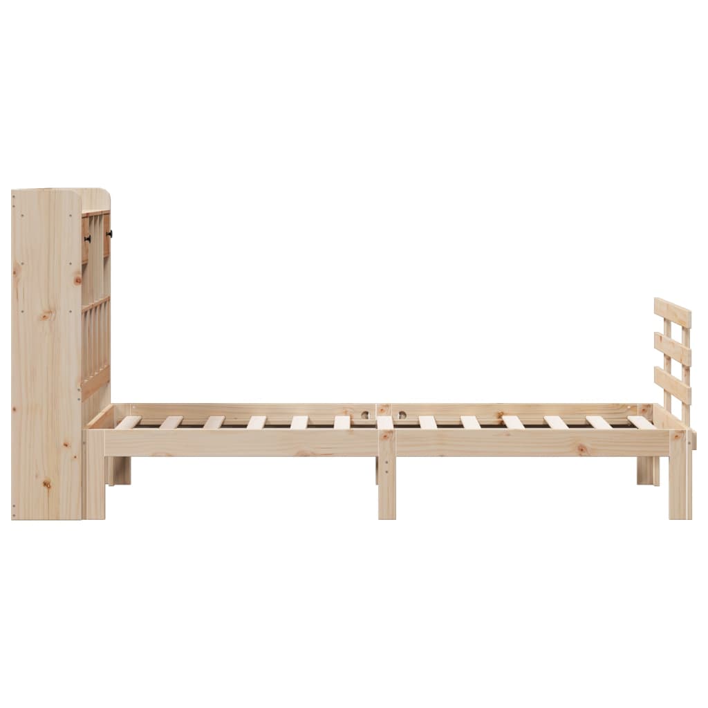 tömör fenyőfa könyvespolcos ágy matrac nélkül 100 x 200 cm