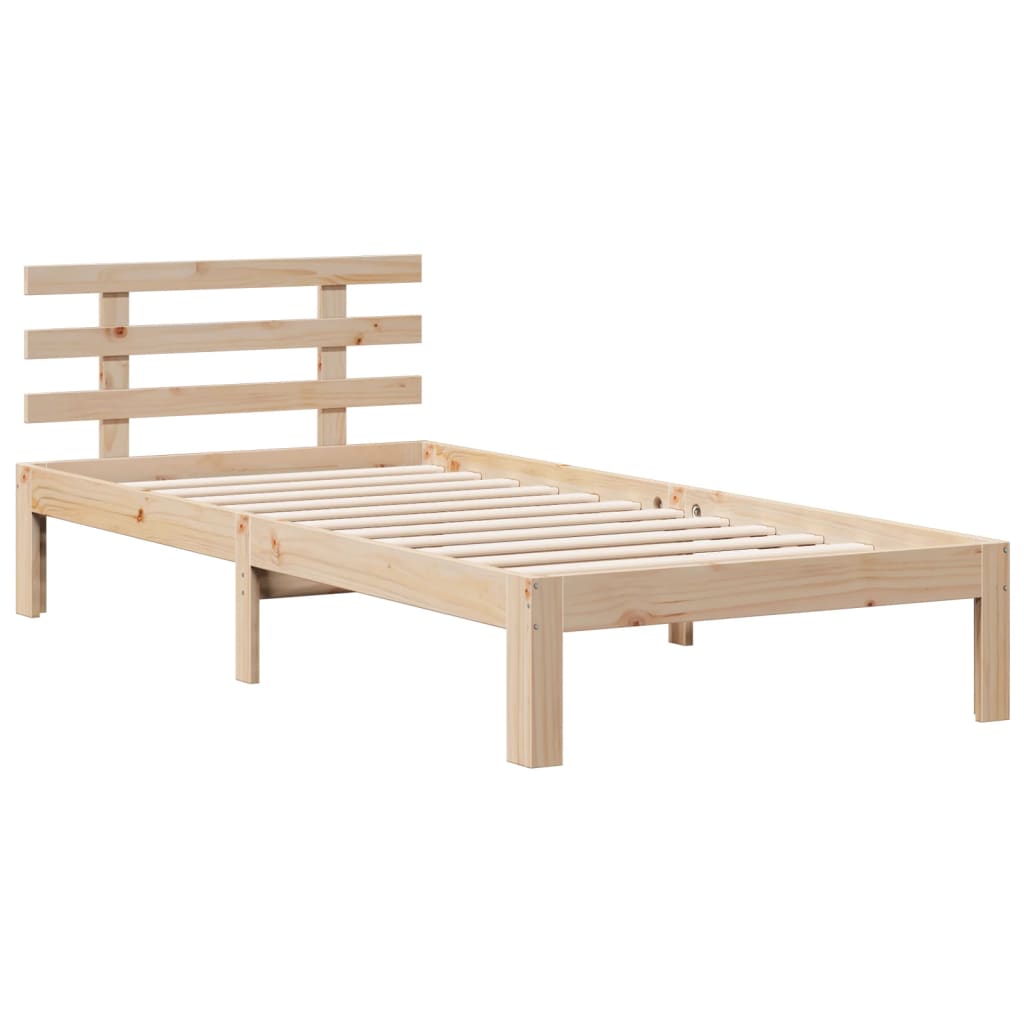 tömör fenyőfa könyvespolcos ágy matrac nélkül 100 x 200 cm