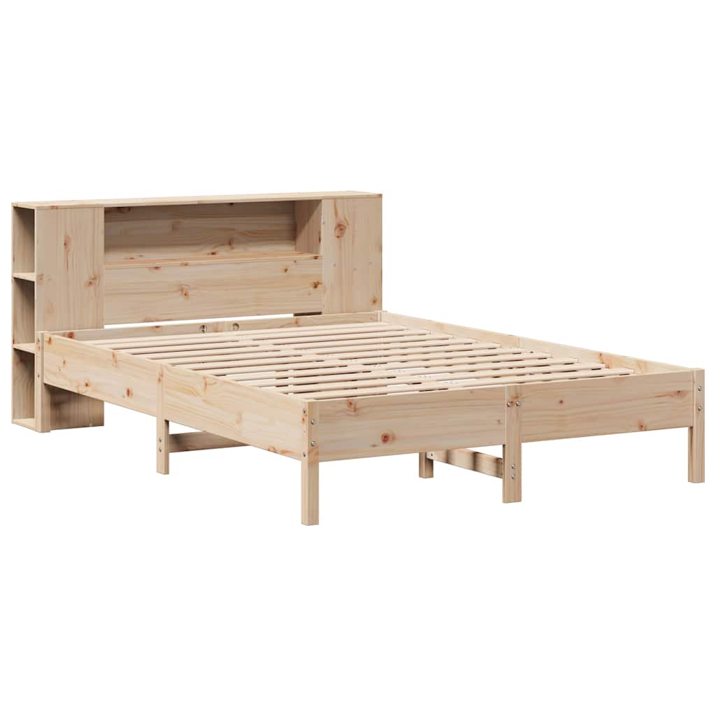 tömör fenyőfa könyvespolcos ágy matrac nélkül 135 x 190 cm