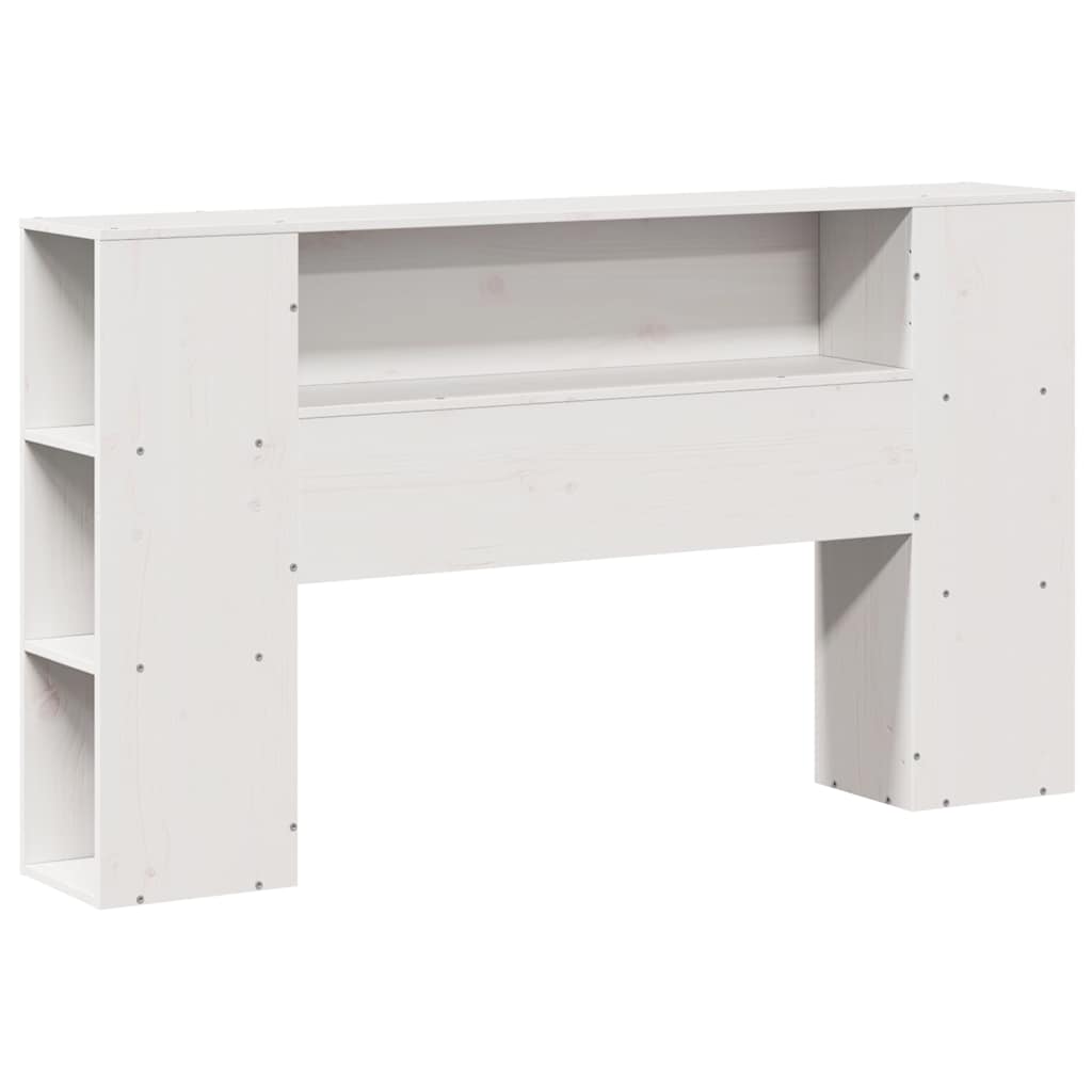 fehér tömör fenyőfa könyvespolcos ágy matrac nélkül 135x190 cm