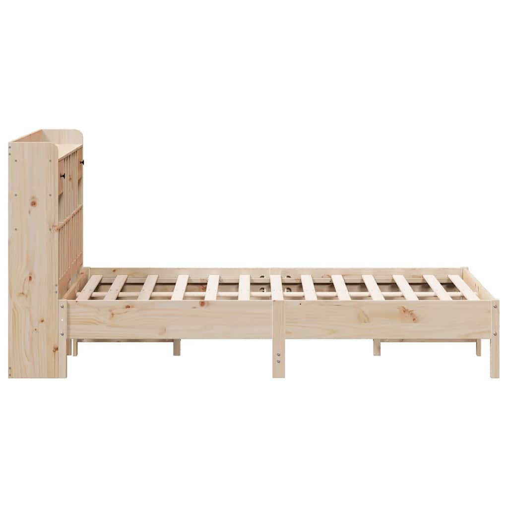tömör fenyőfa könyvespolcos ágy matrac nélkül 135 x 190 cm