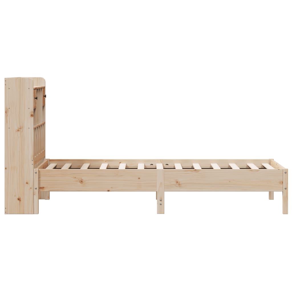 tömör fenyőfa könyvespolcos ágy matrac nélkül 75 x 190 cm