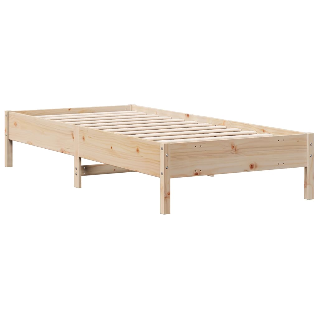 tömör fenyőfa könyvespolcos ágy matrac nélkül 75 x 190 cm