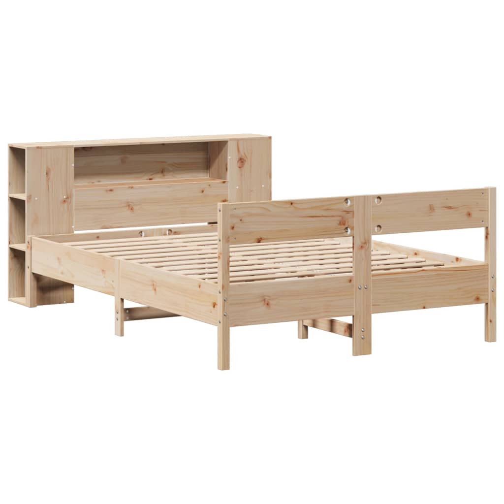 tömör fenyőfa könyvespolcos ágy matrac nélkül 135 x 190 cm