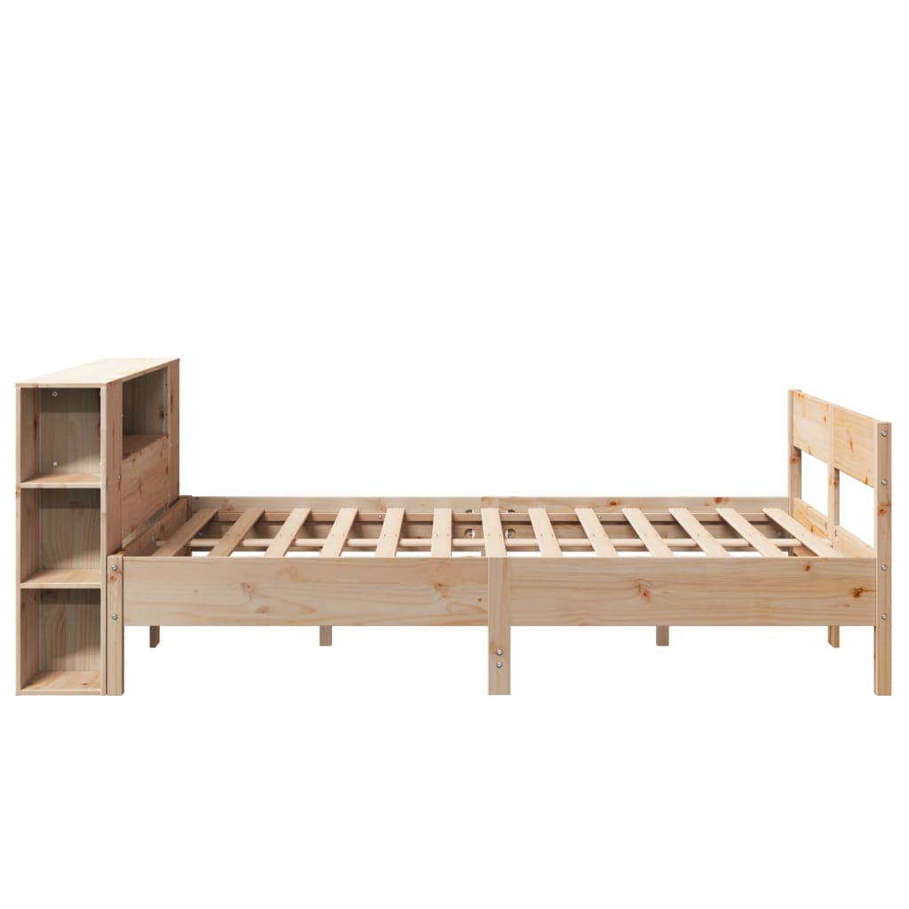 tömör fenyőfa könyvespolcos ágy matrac nélkül 135 x 190 cm