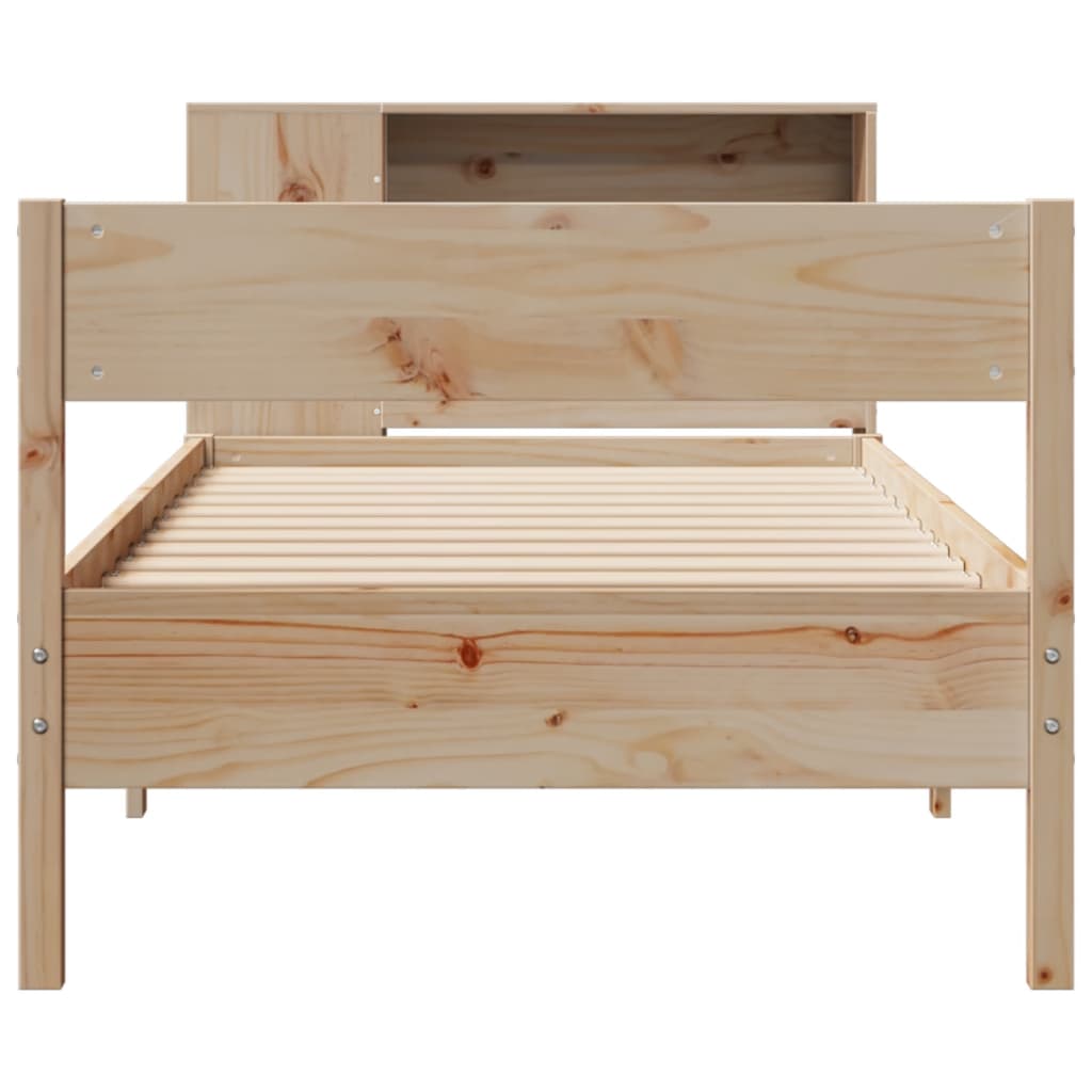 tömör fenyőfa könyvespolcos ágy matrac nélkül 75 x 190 cm