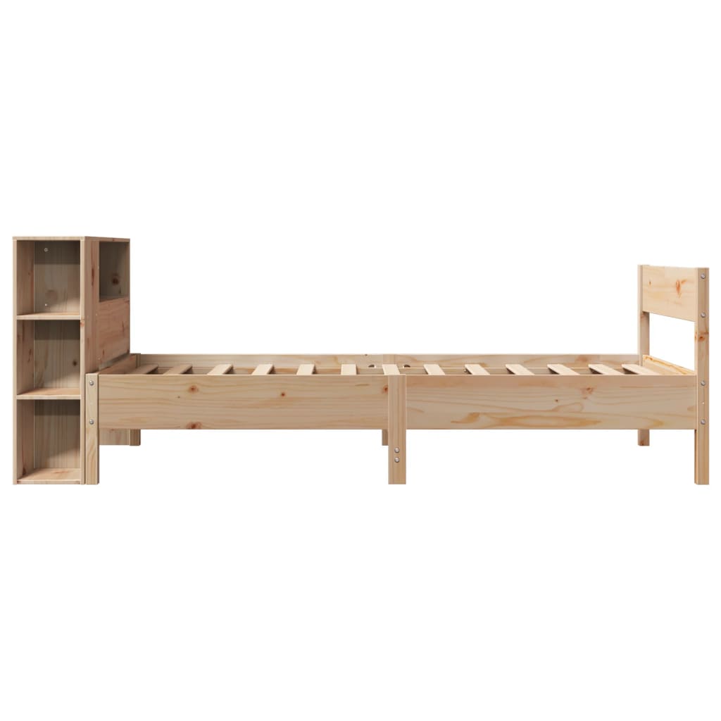 tömör fenyőfa könyvespolcos ágy matrac nélkül 75 x 190 cm