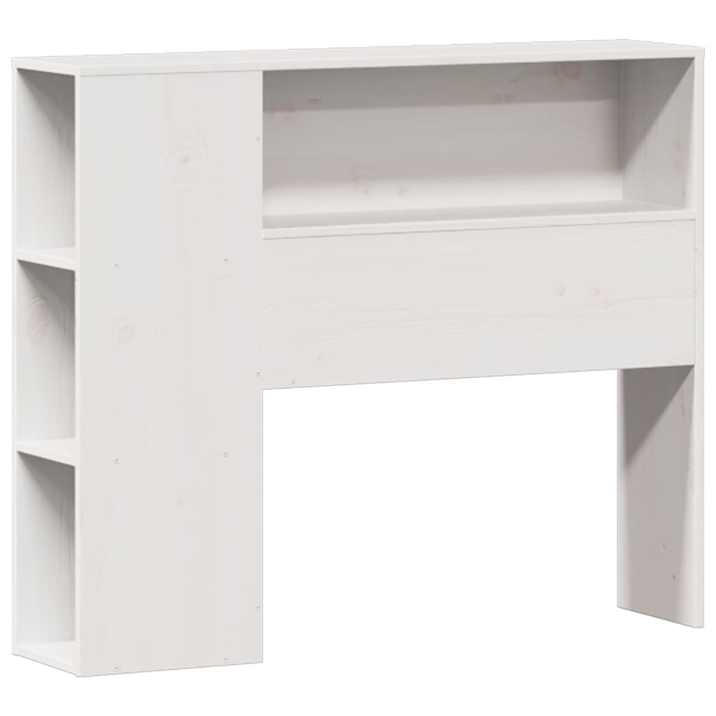 fehér tömör fenyőfa könyvespolcos ágy matrac nélkül 75 x 190 cm