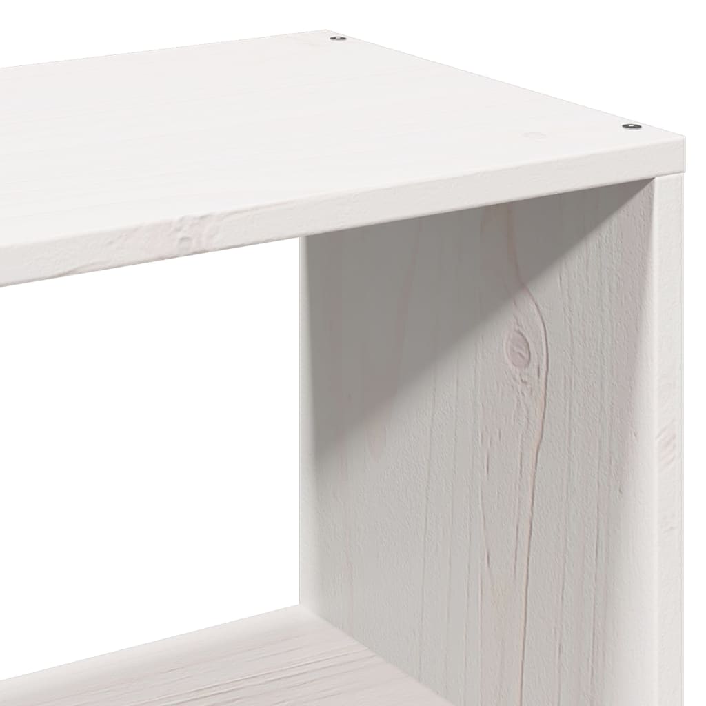 fehér tömör fenyőfa könyvespolcos ágy matrac nélkül 160x200 cm