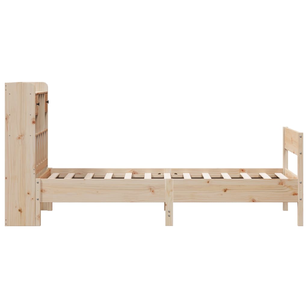 tömör fenyőfa könyvespolcos ágy matrac nélkül 75 x 190 cm